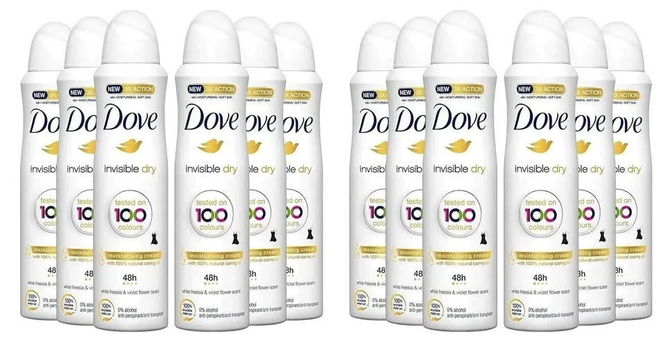 6 Pack Dove Body Spray Invisible Dry Women Spray Deodorant 150ml/5.07 oz