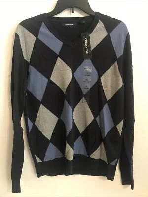 Suéter para hombre Claiborne azul cuello en V talla pequeña venta al por menor $40 (5hmbx-12-5) Foto 1 de 4