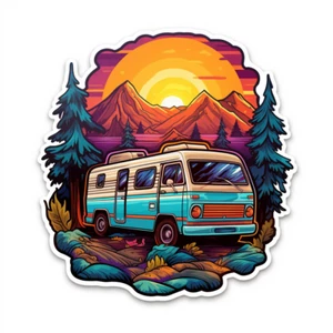 XXL 18X18 cm Autoaufkleber Sticker Camping Aufkleber - Picture 1 of 1