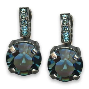 Earrings by Mariana Woman Adorable Montana Blue Swarovski Crystals - Picture 1 of 7