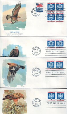 Official Mail Issue Four Different First Day of Issue Fleetwood Linen Covers - Image 1 of 2