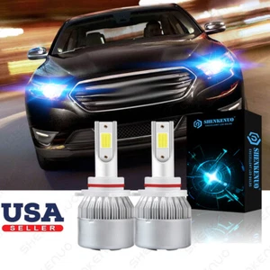 Ice Blue LED Headlight Bulbs Hi/Lo Beam Kit 9012 8000K For 2013-2019 Ford Taurus - Picture 1 of 8