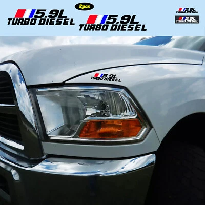 Calcomanías adhesivas para capó de 5,9 L turbo diésel para Dodge Ram 1500 2500 3500 Foto 1 de 4