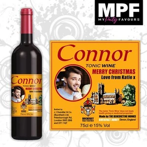 Personalised Buckfast Christmas Photo Tonic Wine Bottle Label - Any Age and Name - Picture 1 of 15