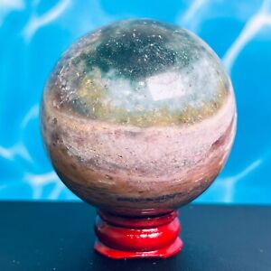 199G rare jaspe naturel océanique sphère quartz boule de cristal spécimen guérison