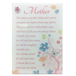 MOTHER'S DAY-Mother Glass Plaque, Mother - BRAND NEW,  GIFT BOXED,  FREE POSTAGE