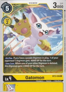 JUEGO DE CARTAS BANDAI DIGIMON - GATOMON BT2-036 U - AMARILLO - Imagen 1 de 2