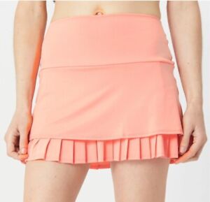 Women's Tennis Skirt Peach Pleats Size XL Skort Pockets Athletic Golf KSwiss NEW