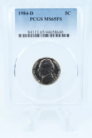 1984-D PCGS MS65FS Jefferson Nickel Full Steps Business Strike 5C Cover