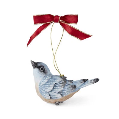 Spode Christmas Tree Collection Nuthatch Ornament, Blue Hanging Ornament - Image 1 of 4