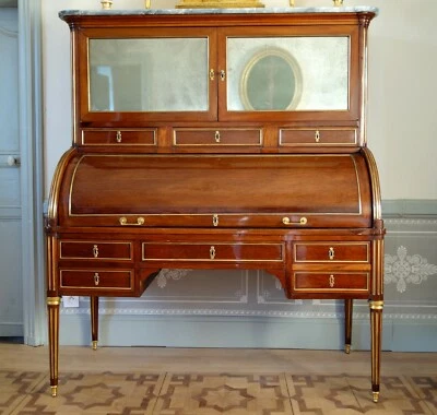 Bureau cylindre en acajou - époque Louis XVI en acajou - Photo 1/4