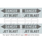 DANGER JET BLAST Flugzeug Hubschrauber LowVis 50mm Aufkleber x4 Stickers Decals