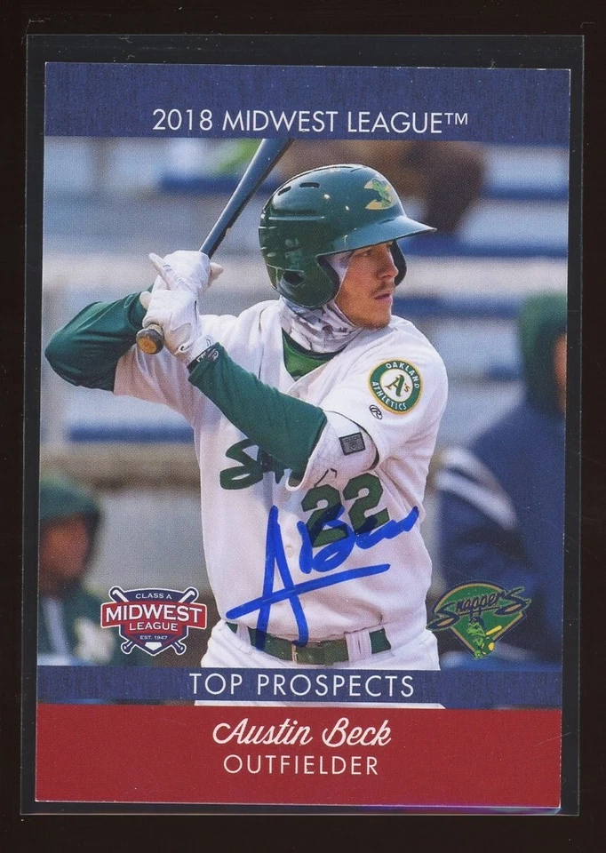 2018 Beloit Snappers AUSTIN BECK Signed Card autograph auto A'S DODGERS - Image 1 of 1