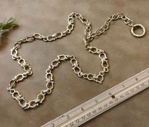 Unsignierte Bauchkette GÜRTEL vergoldet Pferd Gebiss Glied Größe S 26"-30", gebraucht! - Bild 1 von 9