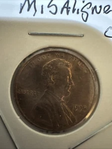 95 Penny Worth Misaligned Die Clash Marks Ont The Obverse - Picture 1 of 3