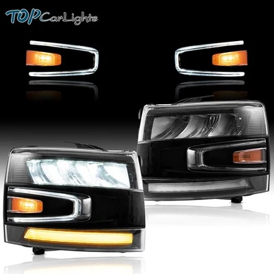 VLAND LED Reflector Headlights For 2007-13 Chevy Silverado 1500 2500 3500HD - Image 1 of 4