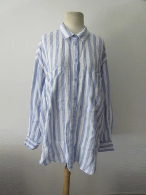 Camisa de escapada a rayas 100% lino LEFT ON FRIDAY LXL Foto 1 de 4