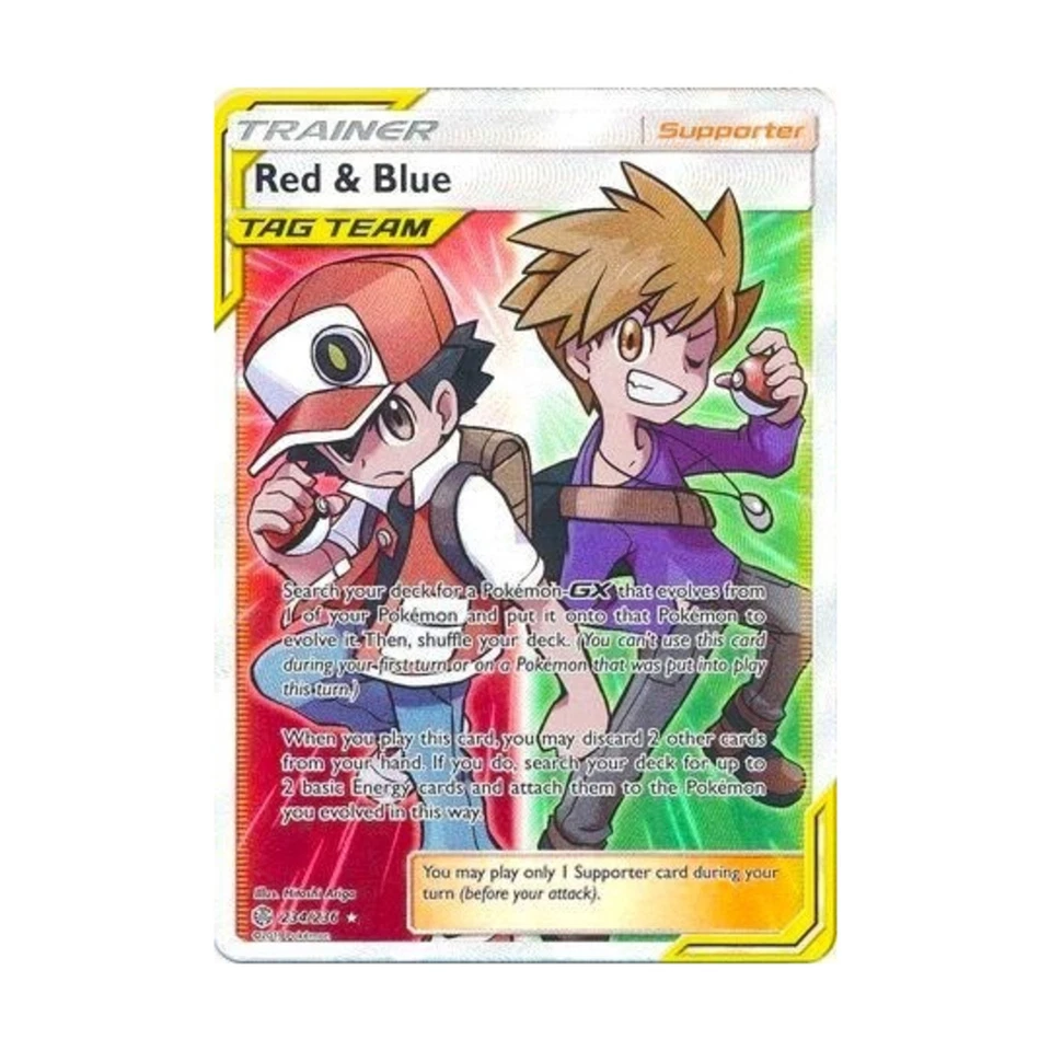 Pokemon SM - Cosmic Eclipse Red & Blue (Full Art) (UR) #234/236 (Holo) NM - Image 1 of 1