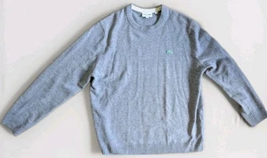Men’s Lacoste Wool Speckled Gray Crewneck Sweater Pullover Size 6 FR - XL USA - Picture 1 of 11