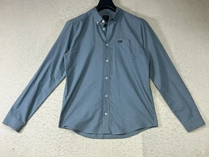 RVCA Mens Button Up Long Sleeve Shirt Size Medium Slim Fit Light Blue - Picture 1 of 9
