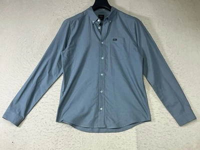 RVCA Mens Button Up Long Sleeve Shirt Size Medium Slim Fit Light Blue - Image 1 of 4