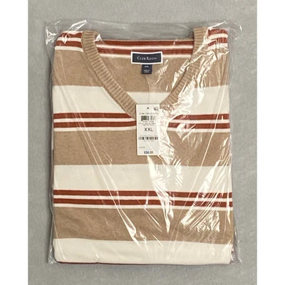Precio especial - Suéter Club Room XXL a rayas manga larga cuello en V para hombre NUEVO Foto 1 de 4