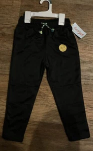 Cat &Jack Easy On/ Off Black Wicking Pants Reinforced Knee Size 4T Drawstring - Picture 1 of 2