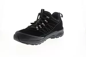 NEW Khombu Griffin Mens Black Leather Lace Up Athletic Hiking Shoes - Picture 1 of 24