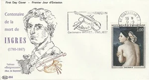 Enveloppe 1er jour Tableau Ingres Peintre La Baigneuse 1967 PAC 2 - Imagen 1 de 2