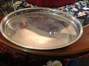 Oval silverplated serving tray - Picture 1 of 1