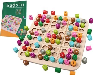 Wooden Sudoku Game Board Thinking Ability Math Brain Teaser Game for Kids - Picture 1 of 5