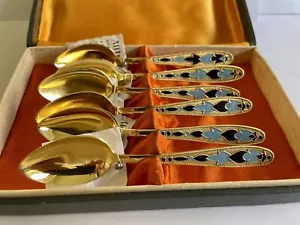 Spoon Silver Antique Russian Enamel Gold NOS Bowl Cup Spoon Kovsh Egg Silver Cup - Picture 1 of 9