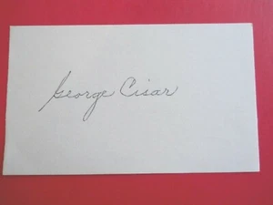 George Cisar - Autographed 3" X 5" Index Card - Brooklyn Dodgers - outfield - Picture 1 of 1
