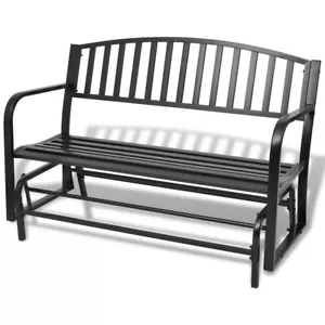 2 Seater Swing Bench Weather Resistant Garden Patio Chair Porch Glider Black - Picture 1 of 8