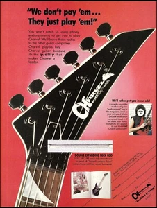 1987 Charvel Guitar Ad Double Expanding Neck Rod advertisement print - Imagen 1 de 3
