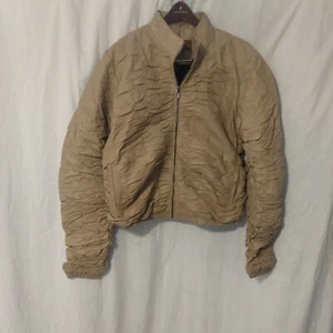 Vintage 90s Albert Duke New York Tan Leather Jacket Women’s Size 3XL fits XL - Picture 1 of 8
