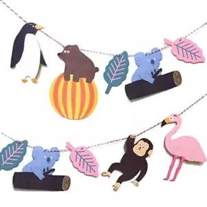 ZOO ANIMAL DIY BUNTING KIT Animal Banner Bunting Kid Party Decoration Jungle - Picture 1 of 3