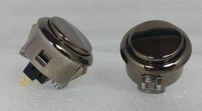 Japan Sanwa Metallic Gun Metal Button x 2 pieces OBSJ-30-GM Video Arcade Parts - Image 1 of 4