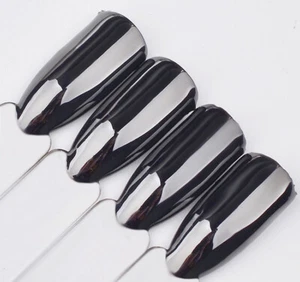 Schwarz-Silber Chrome Effekt Pigment Powder Pulver Mirror Nail Art Design Chrom - Bild 1 von 1