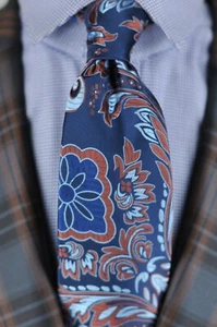 Lord R Colton Masterworks Tie - Sanliurfa Blue Brown & Ice Silk Necktie - New - Picture 1 of 4