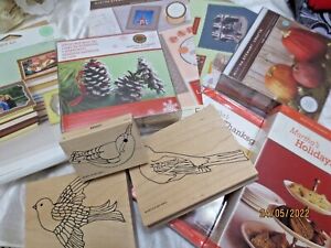 Lot of Martha Stewart by Mail Birds Stamps -Holiday -Mat- Glitter- Card Sets DVD