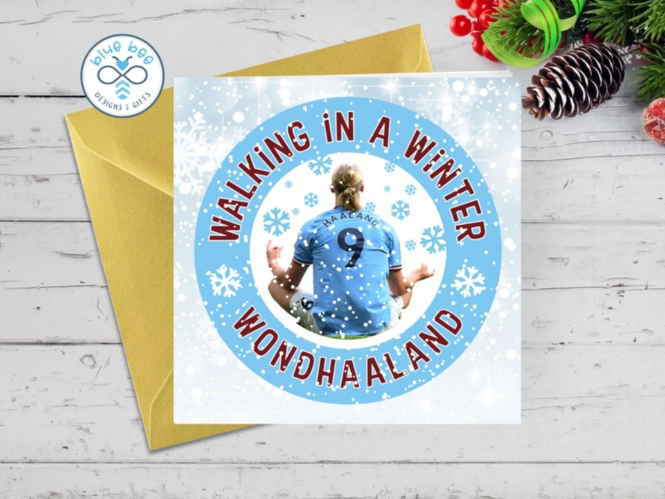 Man City Erling Haaland Christmas Xmas Card | Champions | Treble | Football