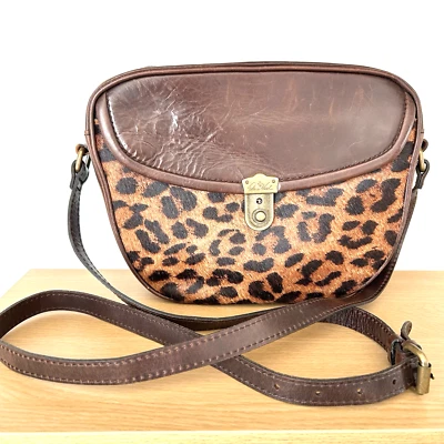 Patricia Nash Leopard Crossbody Bag with Chocolate Leather & Cow Hide - Image 1 of 4