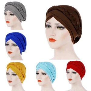 Womens Muslim Hijab Cancer Chemo Hat Turban Cap Cover Hair Loss Head Scarf Wrap - Picture 1 of 18