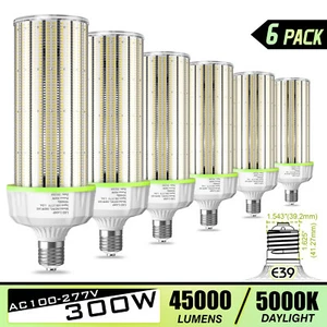 6Pack 300W LED Corn Bulb Area Light Outdoor Indoor Garage Warehouse Factory Lamp - Picture 1 of 13
