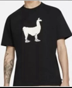 NIKE SB LLAMA SKATEBOARDING TEE Sz S [DD1298-010 BLACK NWT - Picture 1 of 7