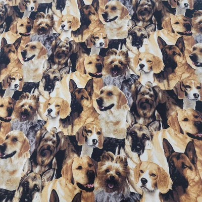 Quilt Craft Fabric Packed Dogs Pedigree Multi-Breed David Textiles 1.75 yd - Image 1 of 4