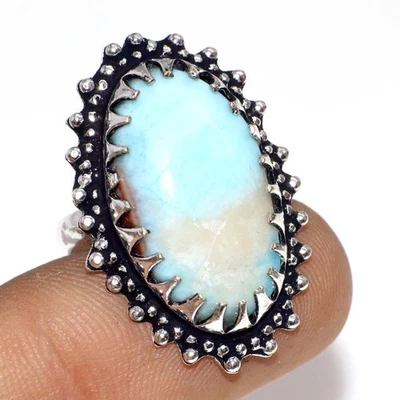 Top Quality Larimar 925 Silver Plated Handmade Ring US 6 Gifts For Women GW - Image 1 of 3