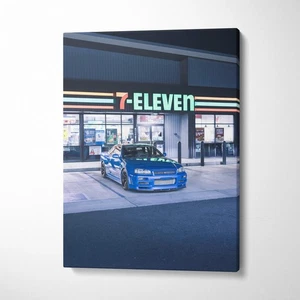 Nissan GTR R34 Skyline High Resolution Museum Quality Vertical Car Canvas Print - Picture 1 of 14