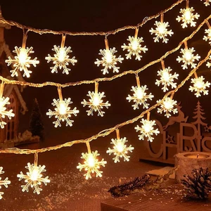Christmas Snowflake Fairy String Lights USB Powered Christmas Tree Decoration - Picture 1 of 3